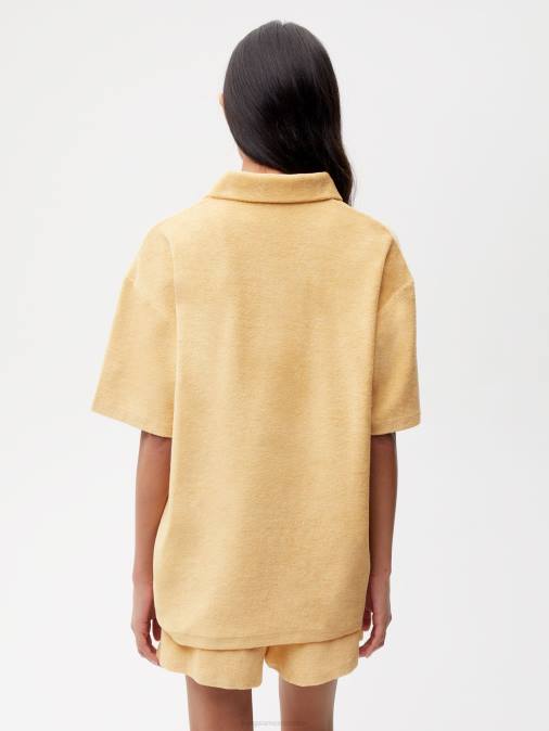 mujer polo de toalla Pangaia arena oscura ropa TDTH401