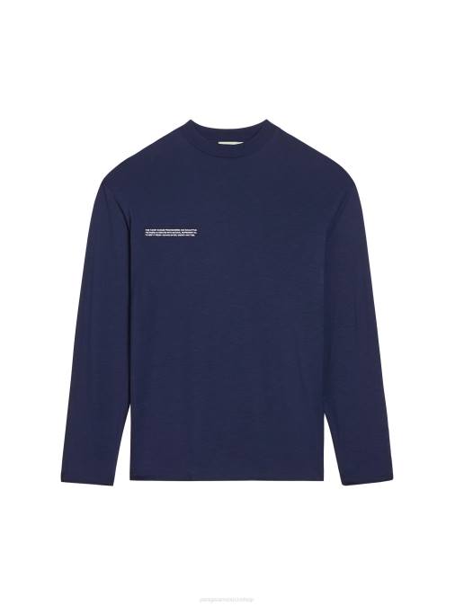 mujer c - camiseta de manga larga fibra pura Pangaia Azul marino ropa TDTH197