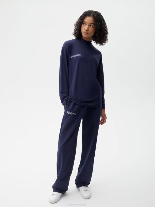 mujer c - camiseta de manga larga fibra pura Pangaia Azul marino ropa TDTH197