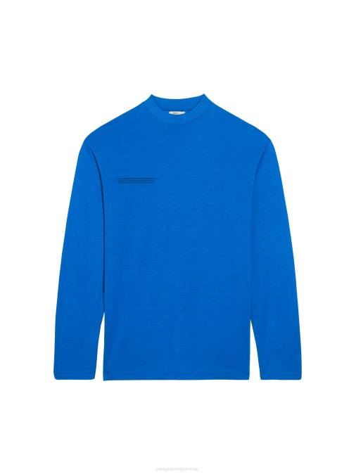 mujer c - camiseta de manga larga fibra pura Pangaia azul cobalto ropa TDTH203