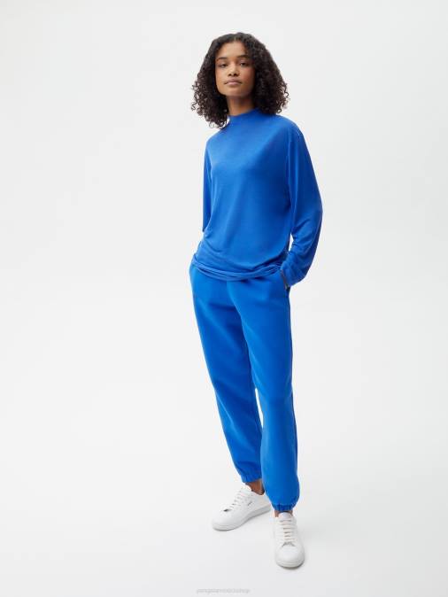 mujer c - camiseta de manga larga fibra pura Pangaia azul cobalto ropa TDTH203