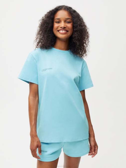 mujer camiseta algodón orgánico menta core Pangaia azul celeste ropa TDTH172