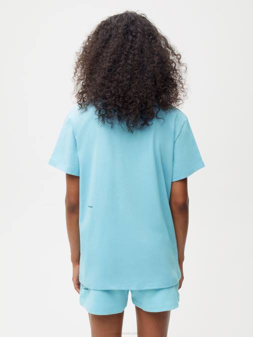 mujer camiseta algodón orgánico menta core Pangaia azul celeste ropa TDTH172