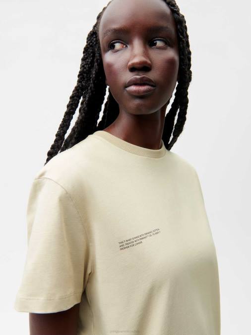 mujer camiseta - amplificador de avellana Pangaia maitake beige ropa TDTH123