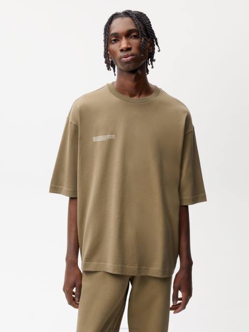 mujer camiseta boxy de algodón in conversion Pangaia marrón carbón ropa TDTH212