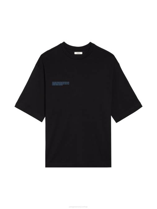 mujer camiseta boxy de algodón in conversion Pangaia negro ropa TDTH129