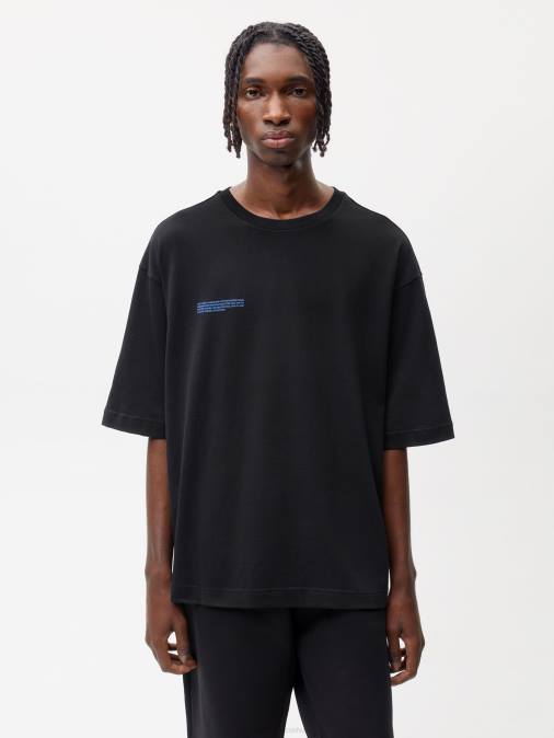 mujer camiseta boxy de algodón in conversion Pangaia negro ropa TDTH129