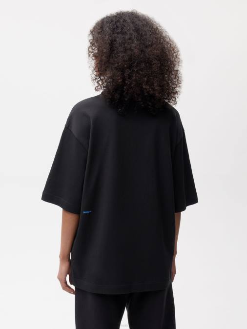 mujer camiseta boxy de algodón in conversion Pangaia negro ropa TDTH129