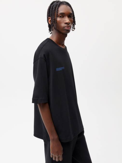 mujer camiseta boxy de algodón in conversion Pangaia negro ropa TDTH129