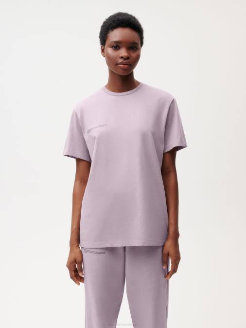 mujer camiseta con tinte alimentario Pangaia arándano azul ropa TDTH141