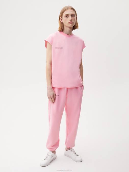 mujer camiseta de algodón orgánico con hombros descubiertos pprmint aw21 Pangaia rosa sakura ropa TDTH192