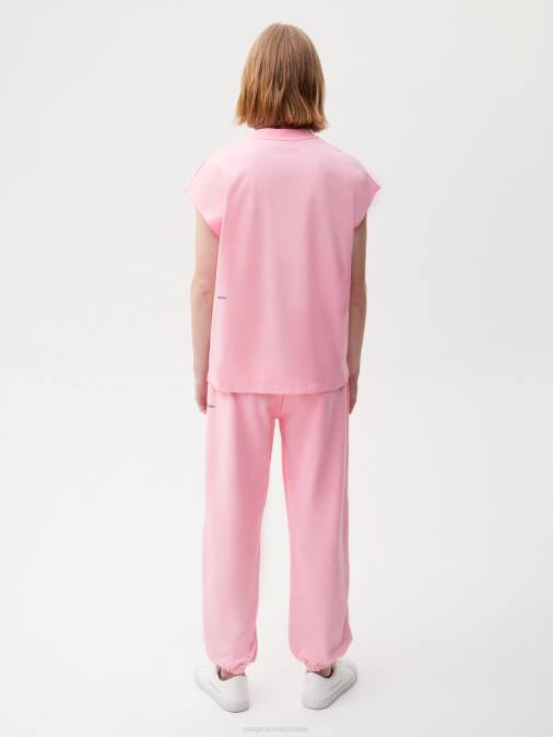 mujer camiseta de algodón orgánico con hombros descubiertos pprmint aw21 Pangaia rosa sakura ropa TDTH192