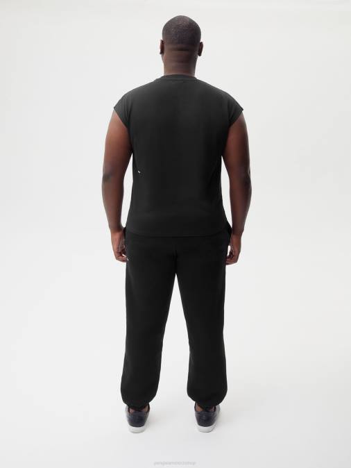 mujer camiseta de algodón orgánico con hombros descubiertos y núcleo de fibra c Pangaia negro ropa TDTH161