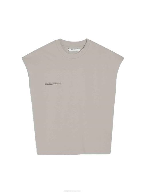 mujer camiseta de algodón orgánico con hombros descubiertos y núcleo de fibra c Pangaia piedra ropa TDTH171