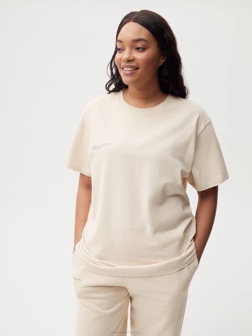 mujer camiseta de algodón orgánico con núcleo de fibra c Pangaia arena ropa TDTH150