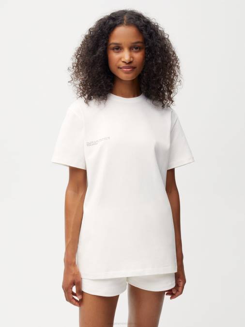 mujer camiseta de algodón orgánico con núcleo de fibra c Pangaia blanquecino ropa TDTH133