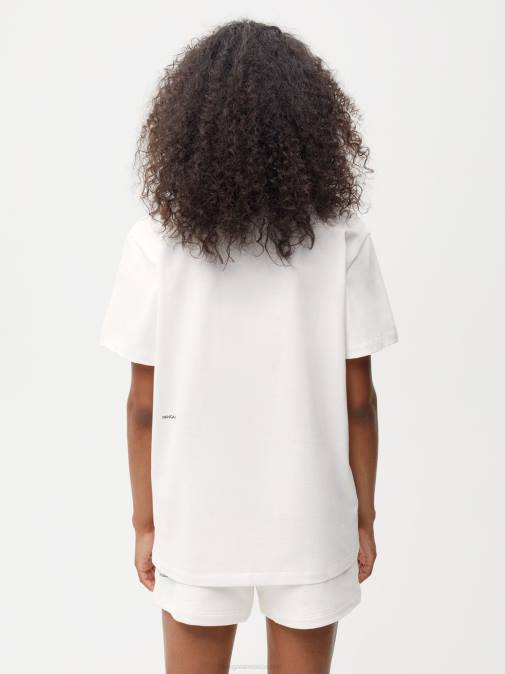 mujer camiseta de algodón orgánico con núcleo de fibra c Pangaia blanquecino ropa TDTH133