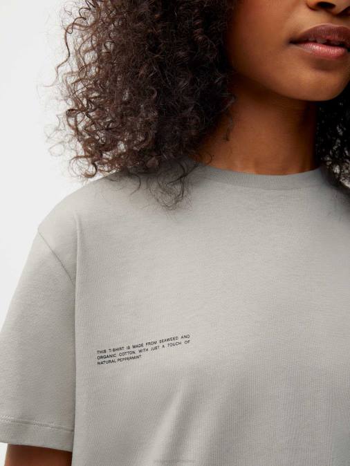 mujer camiseta de algodón orgánico con núcleo de fibra c Pangaia piedra ropa TDTH166