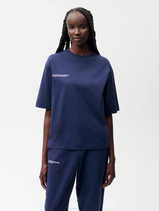 mujer camiseta de corte holgado de algodón orgánico con fibra c Pangaia Azul marino ropa TDTH185