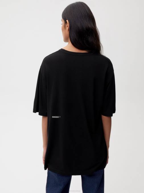 mujer camiseta de fibra infinita de laboratorio Pangaia negro ropa TDTH144