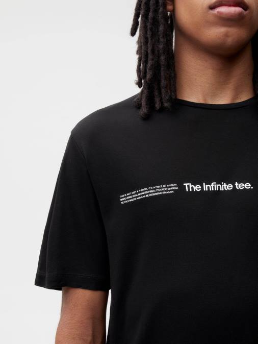 mujer camiseta de fibra infinita de laboratorio Pangaia negro ropa TDTH144