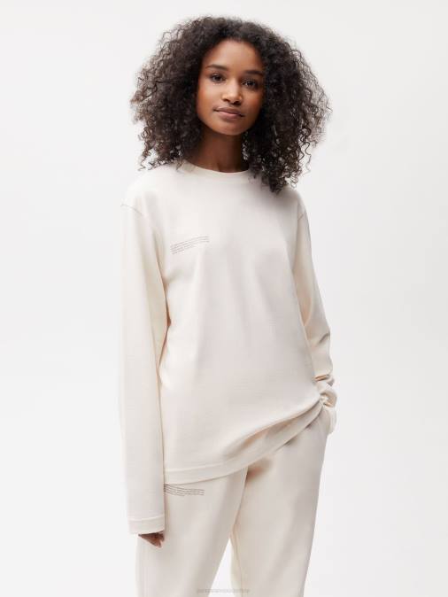 mujer camiseta de manga larga de algodón in conversion Pangaia algodón blanco ropa TDTH130