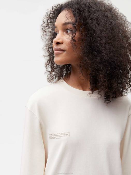 mujer camiseta de manga larga de algodón in conversion Pangaia algodón blanco ropa TDTH130