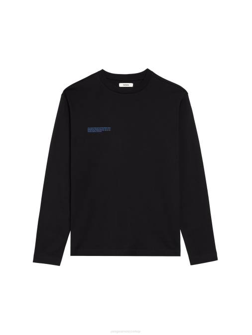 mujer camiseta de manga larga de algodón in conversion Pangaia negro ropa TDTH194