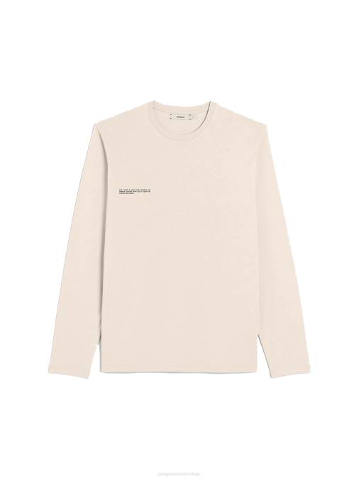 mujer camiseta de manga larga de algodón orgánico con fibra c Pangaia arena ropa TDTH187
