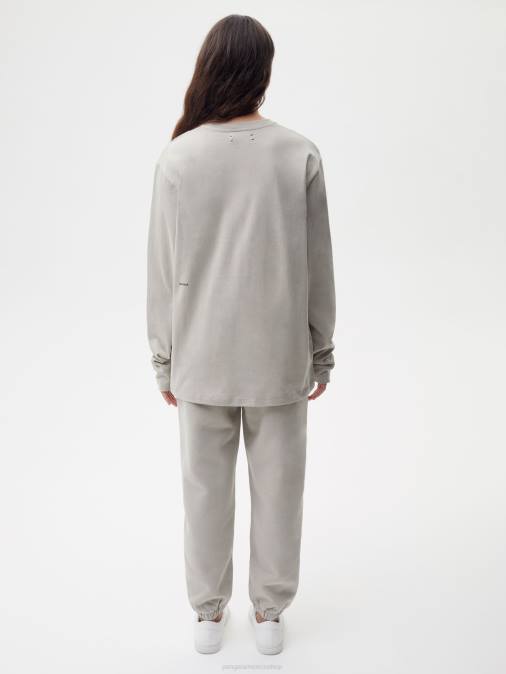 mujer camiseta de manga larga de algodón orgánico con fibra c Pangaia piedra ropa TDTH148