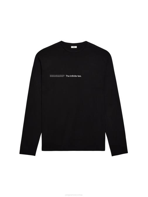 mujer camiseta de manga larga de fibra infinita de laboratorio Pangaia negro ropa TDTH143