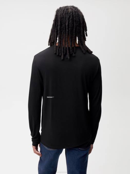 mujer camiseta de manga larga de fibra infinita de laboratorio Pangaia negro ropa TDTH143