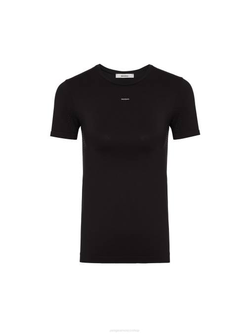 mujer camiseta de movimiento Pangaia negro ropa TDTH186