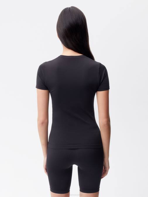 mujer camiseta de movimiento Pangaia negro ropa TDTH186