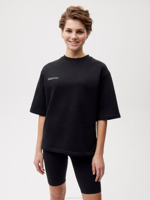 mujer camiseta holgada Pangaia negro ropa TDTH162