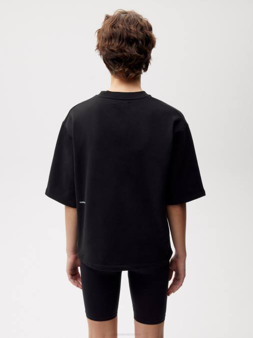 mujer camiseta holgada Pangaia negro ropa TDTH162