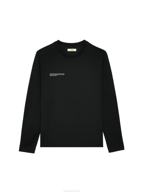 mujer camiseta ligera de algodón orgánico Pangaia negro ropa TDTH126