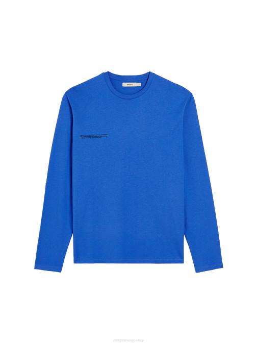 mujer camiseta manga larga algodón orgánico menta core Pangaia azul cobalto ropa TDTH214