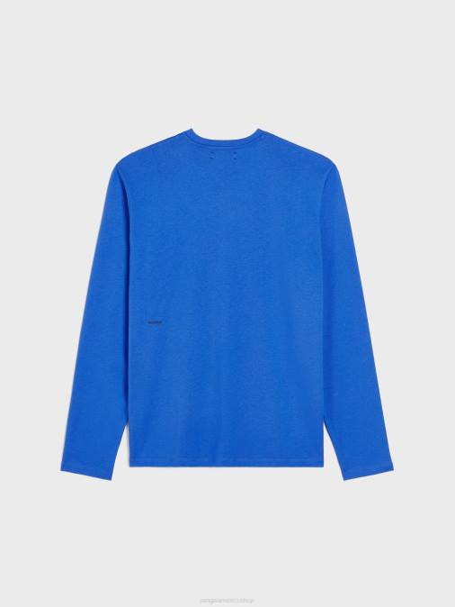 mujer camiseta manga larga algodón orgánico menta core Pangaia azul cobalto ropa TDTH214