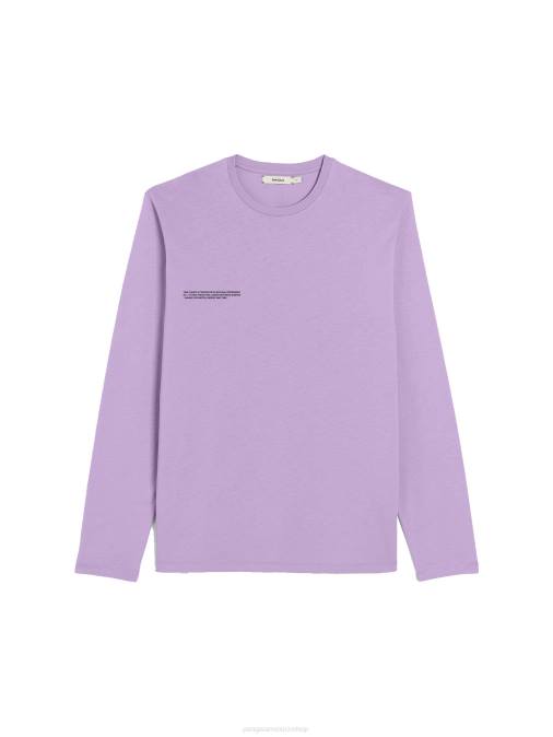 mujer camiseta manga larga algodón orgánico menta core Pangaia orquídea púrpura ropa TDTH211