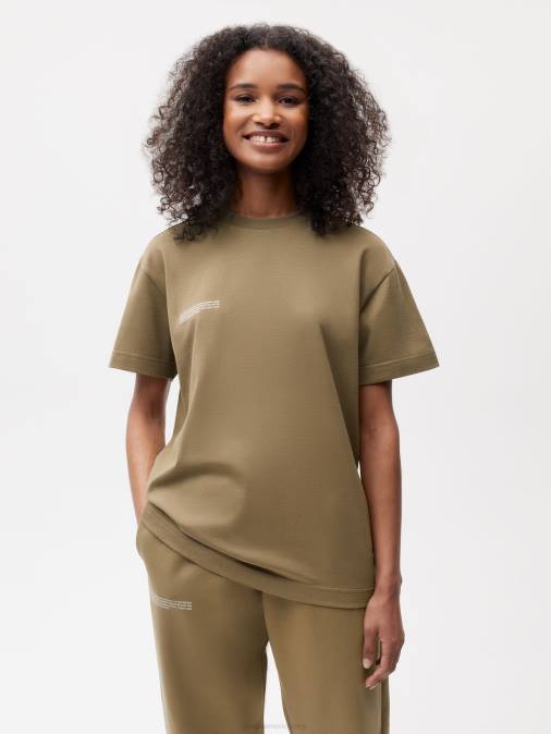mujer en conversión camiseta algodón 365 Pangaia marrón carbón ropa TDTH210