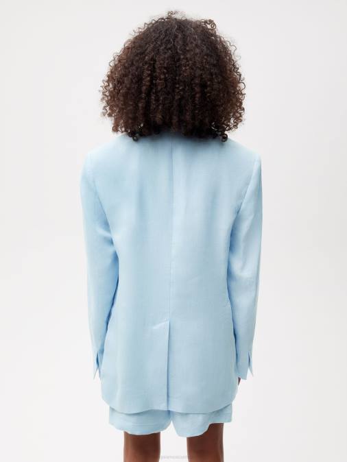 mujer blazer de sastre de lino aloe Pangaia bebe azul ropa TDTH459