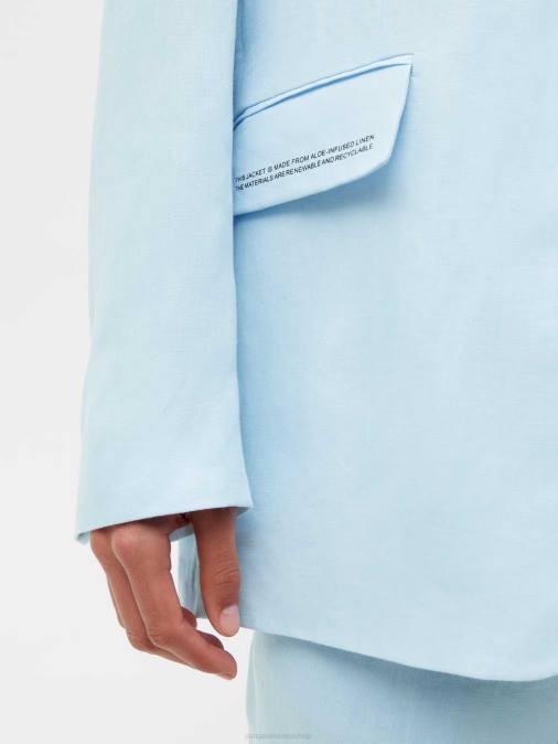 mujer blazer de sastre de lino aloe Pangaia bebe azul ropa TDTH459