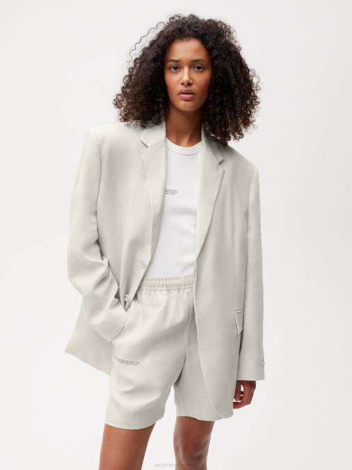 mujer blazer de sastre de lino aloe Pangaia caliza ropa TDTH484