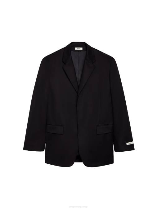mujer blazer de vestir oversize de algodón orgánico Pangaia negro ropa TDTH456