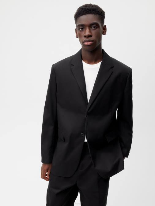 mujer blazer de vestir oversize de algodón orgánico Pangaia negro ropa TDTH456