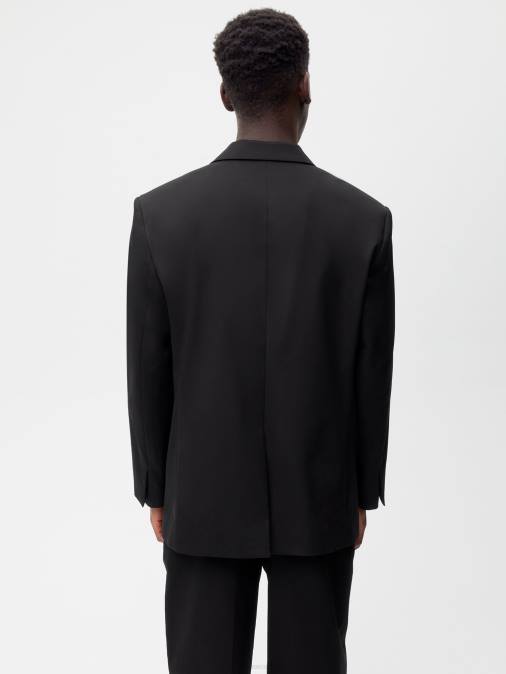 mujer blazer de vestir oversize de algodón orgánico Pangaia negro ropa TDTH456