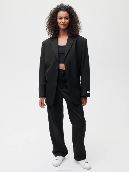 mujer blazer de vestir oversize de algodón orgánico Pangaia negro ropa TDTH456