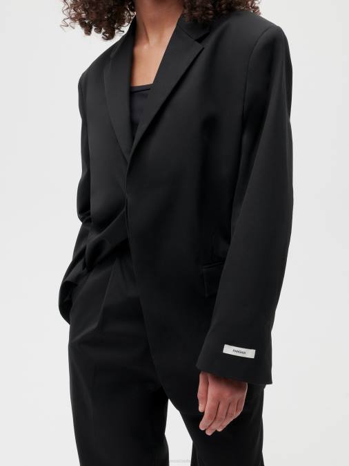 mujer blazer de vestir oversize de algodón orgánico Pangaia negro ropa TDTH456