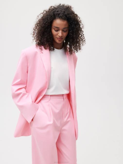mujer blazer de vestir oversize de algodón orgánico Pangaia rosa sakura ropa TDTH466